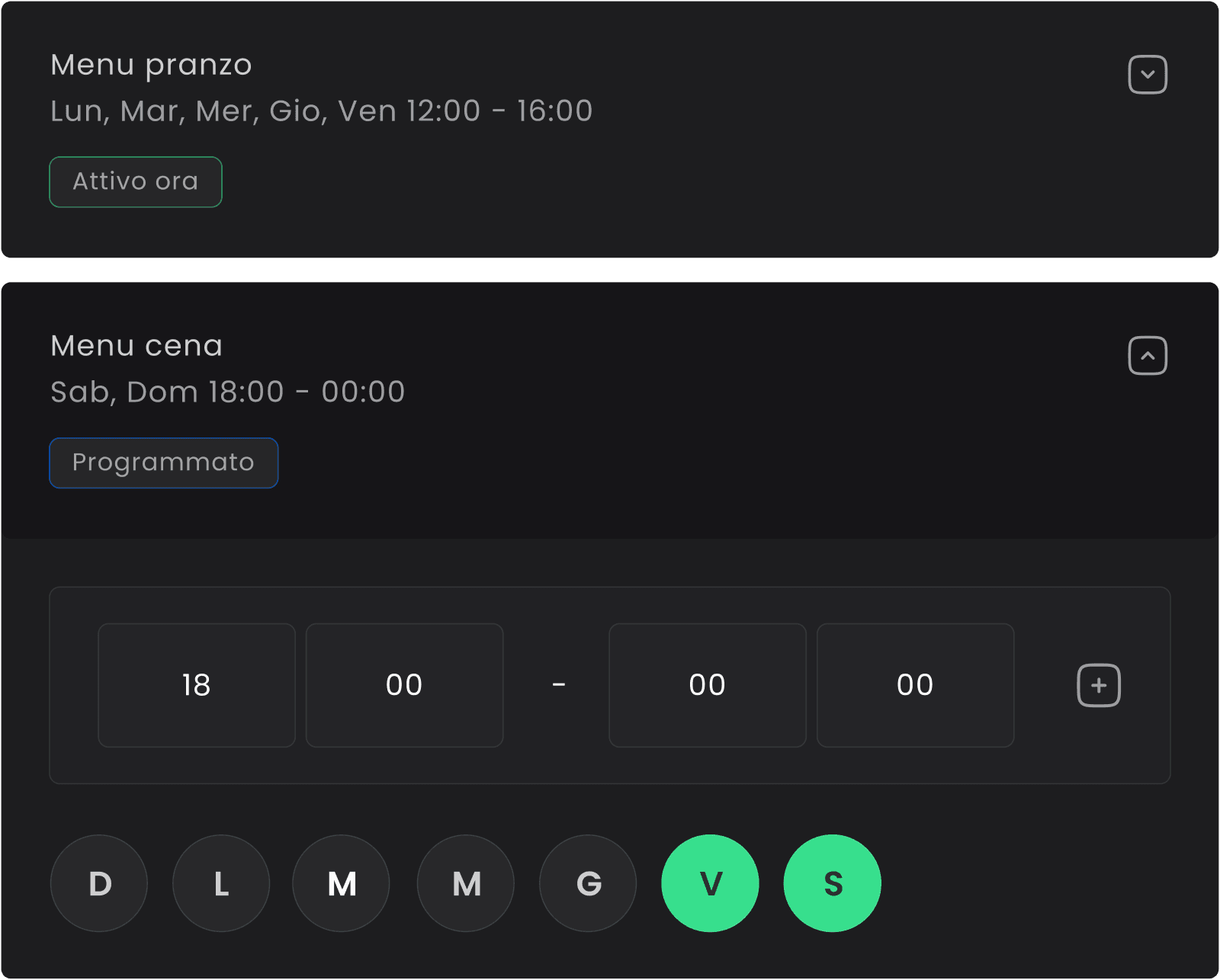 Menù intelligenti che cambiano da soli