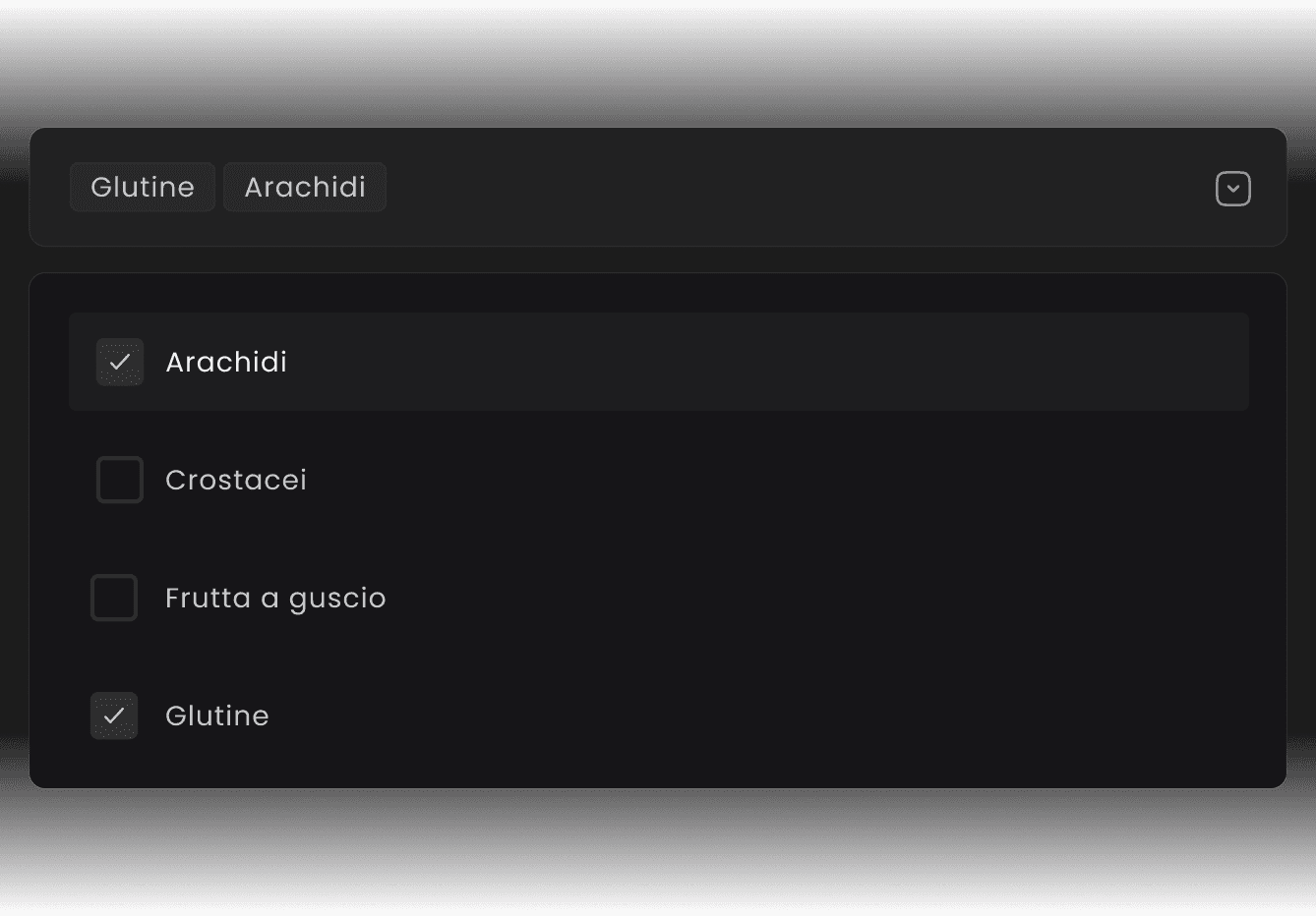 Allergeni e dettagli chiari per tutti